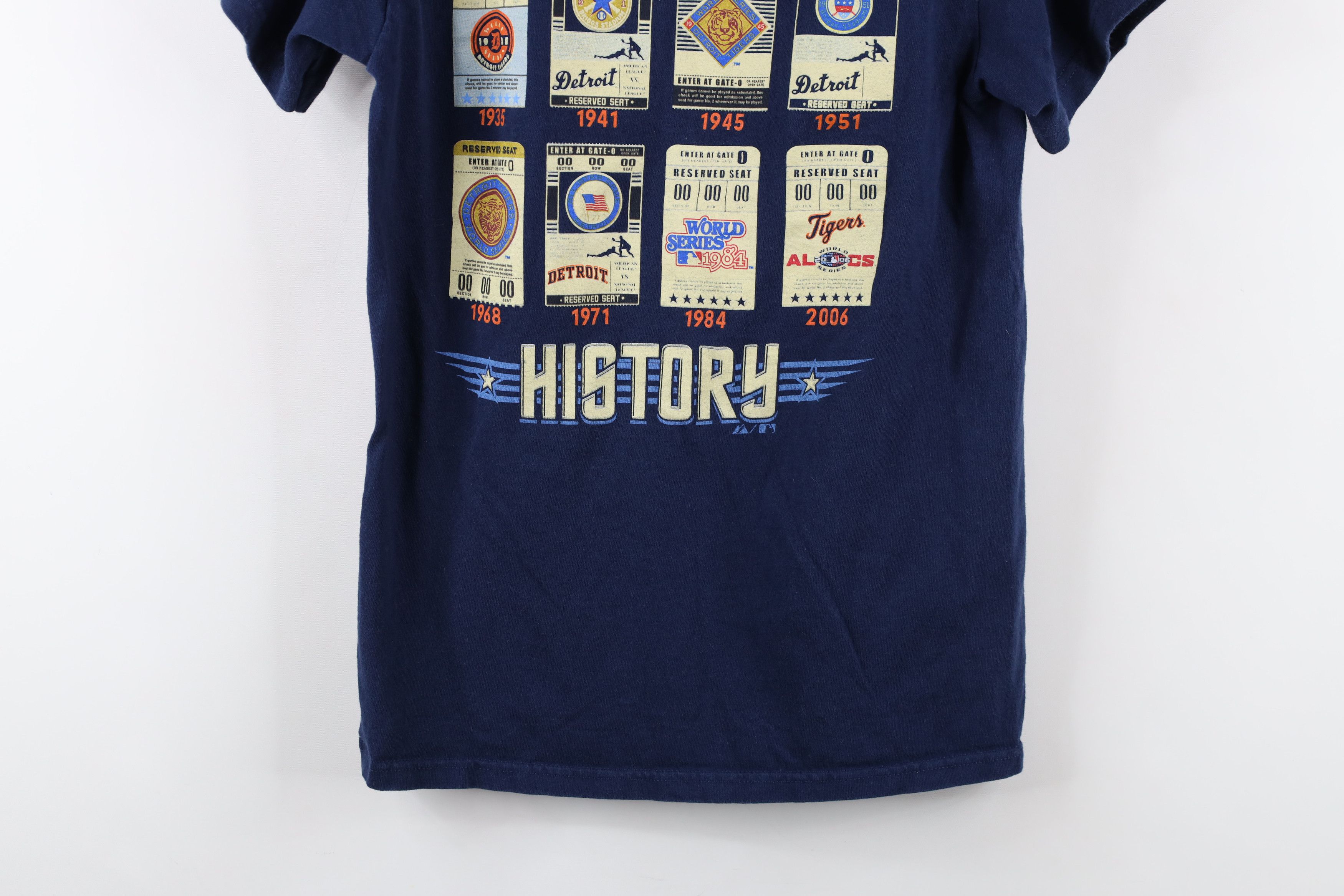 Majestic × Vintage Retro Majestic Spell Detroit Tigers Baseball T-Shirt Blue Size US XS / EU 42 / 0 - 14 Thumbnail