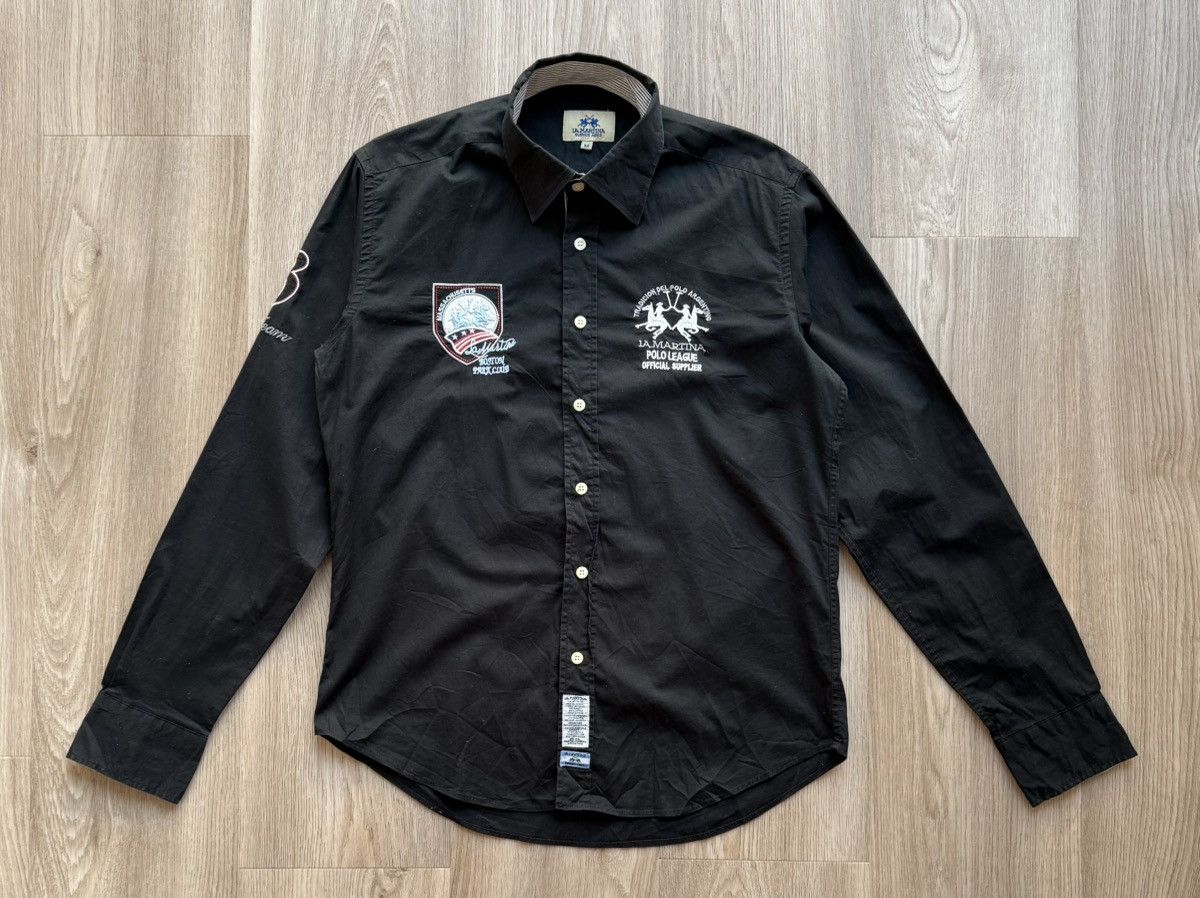 La Martina Vintage La Martina Boston 3 Polo Team Black Button Up Shirt Size US M / EU 48-50 / 2 - 1 Thumbnail