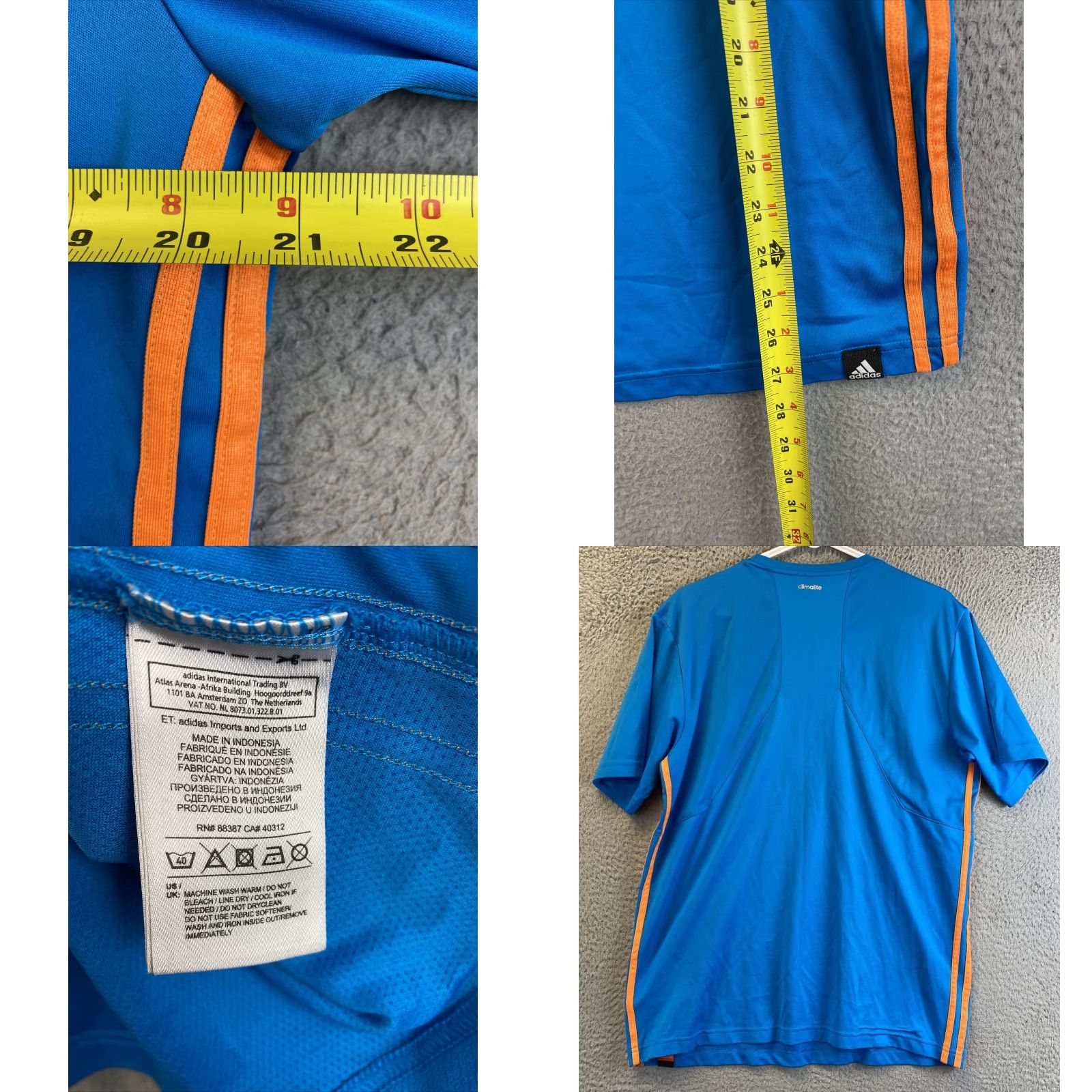 Adidas adidas Shirt Mens M Blue running shirt Short Sleeve Hiking T/ 33-52 Size US M / EU 48-50 / 2 - 8 Thumbnail