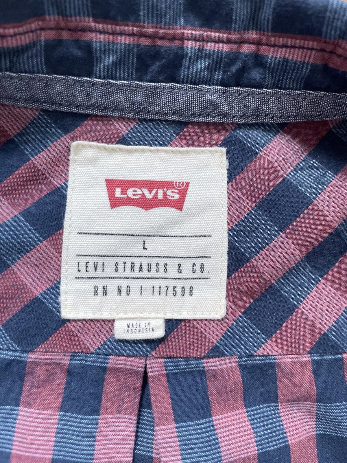 Levi's Levi's Men's Short Sleeve Red Blue Checkered Shirt Large Size US L / EU 52-54 / 3 - 3 Thumbnail