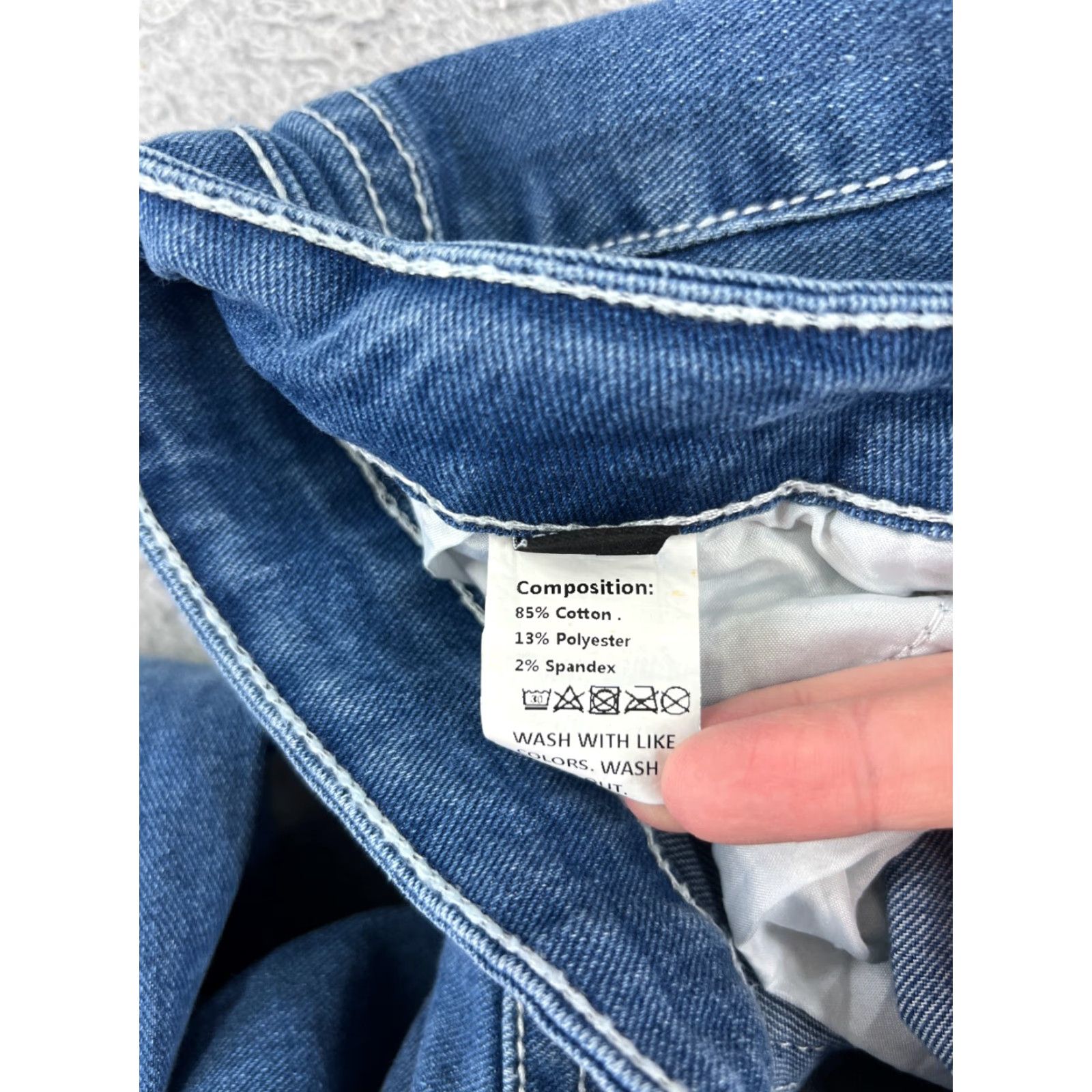 Shein SheIn Jeans Womens Large Blue Denim Mid Rise Cotton Blend Stretch Flared Size 36" / US 14 / IT 50 - 4 Thumbnail