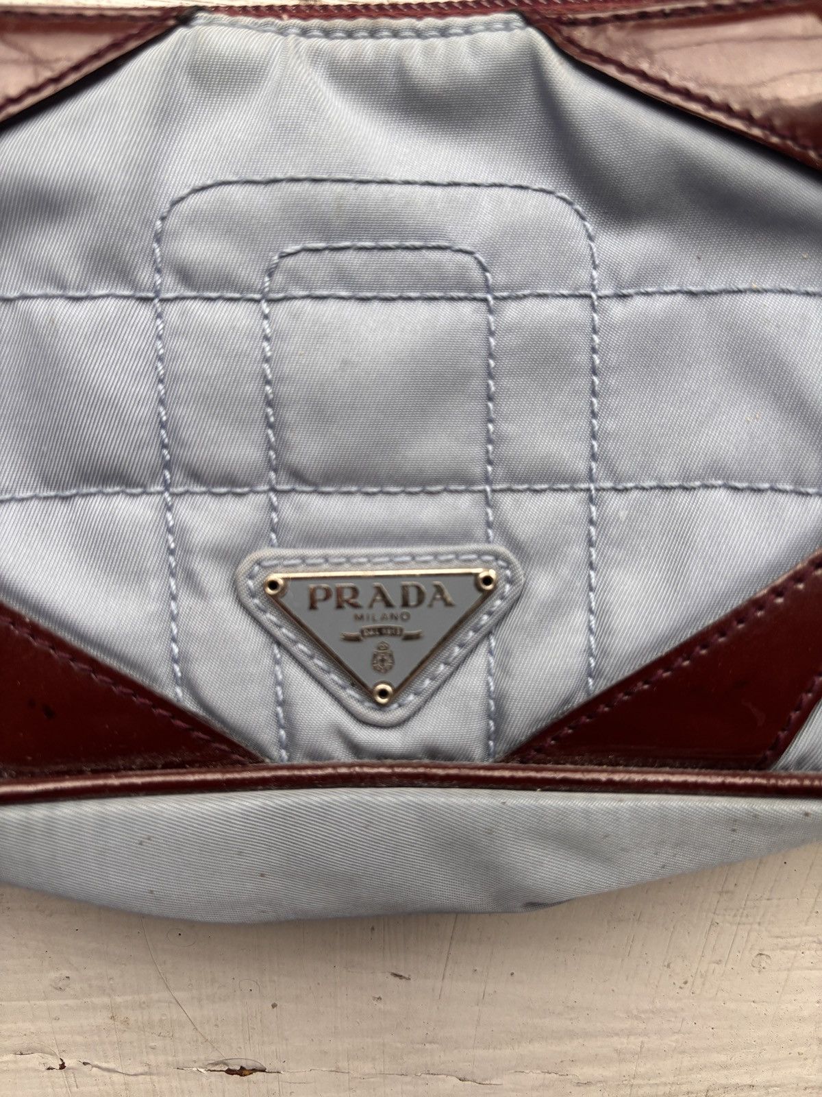 Prada Prada Handbag Light Blue - Maroon Size ONE SIZE - 3 Thumbnail