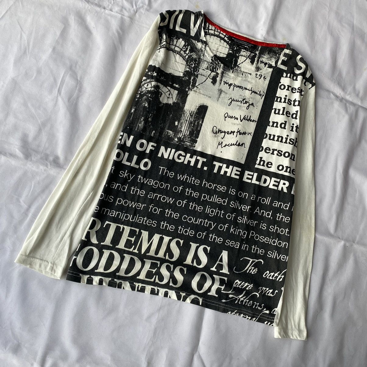 If Six Was Nine × Japanese Brand × Le Grande Bleu (L.G.B.) Japanese Poem Newspaper Long Sleeve Ifsix Lgb Style Size US M / EU 48-50 / 2 - 3 Thumbnail