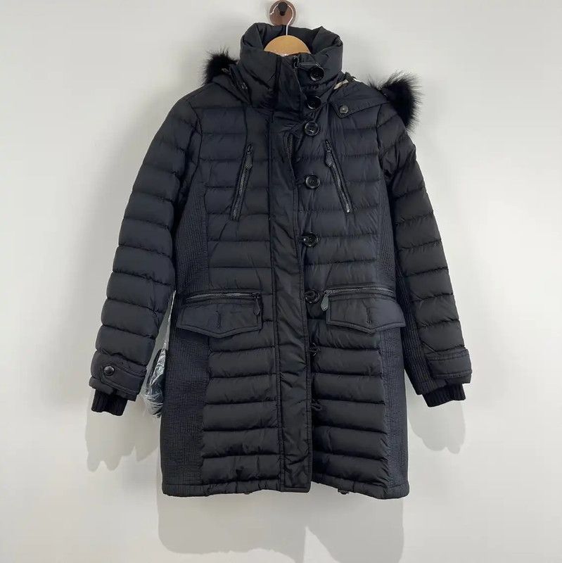 Burberry Burberry Black Nylon Mid-Length Down Jacket Size S / US 4 / IT 40 - 1 Thumbnail