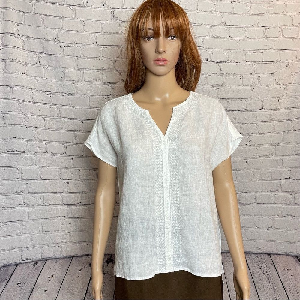 House of Harlow NWT New House of Harlow 1960 White Linen Blouse Size S Size S / US 4 / IT 40 - 1 Thumbnail