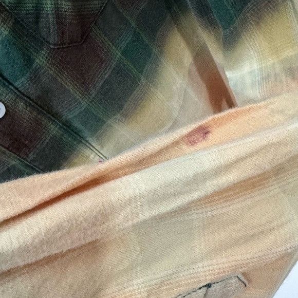 Amiri Amiri Tie Dye Two Tone Bleach Effect Flannel Shirt Green Mul Size US XL / EU 56 / 4 - 7 Thumbnail