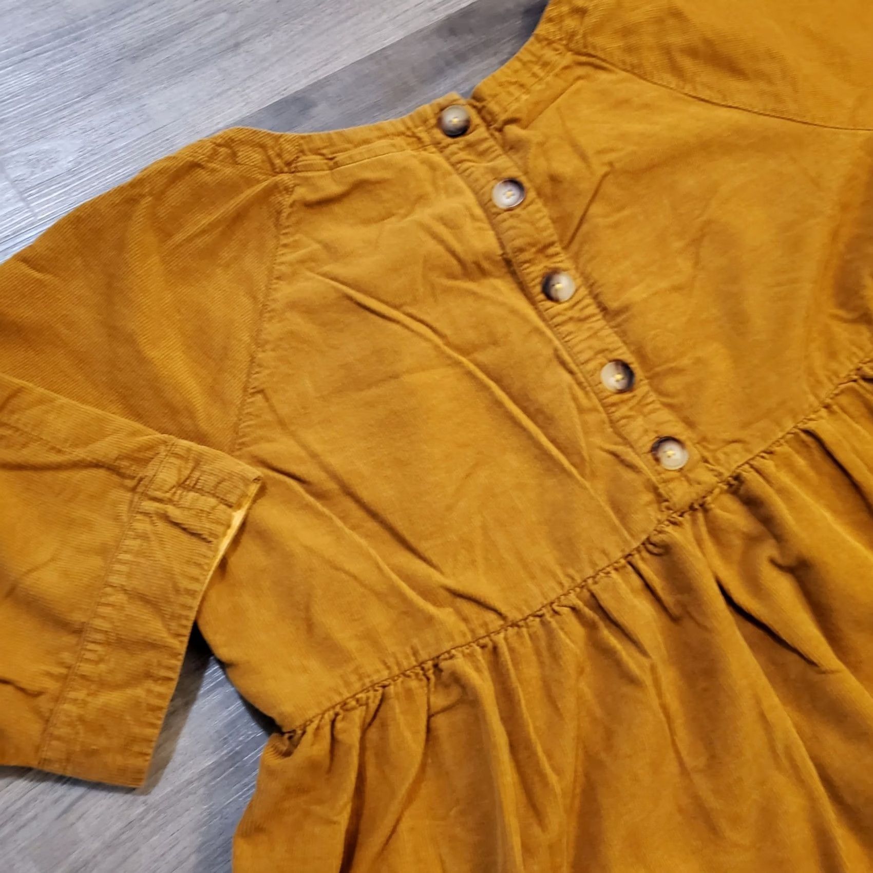 Vintage Anthropologie Maeve Maria Shirt Womens M Yellow Corduroy Tunic Top Sleeve Size M / US 6-8 / IT 42-44 - 5 Thumbnail