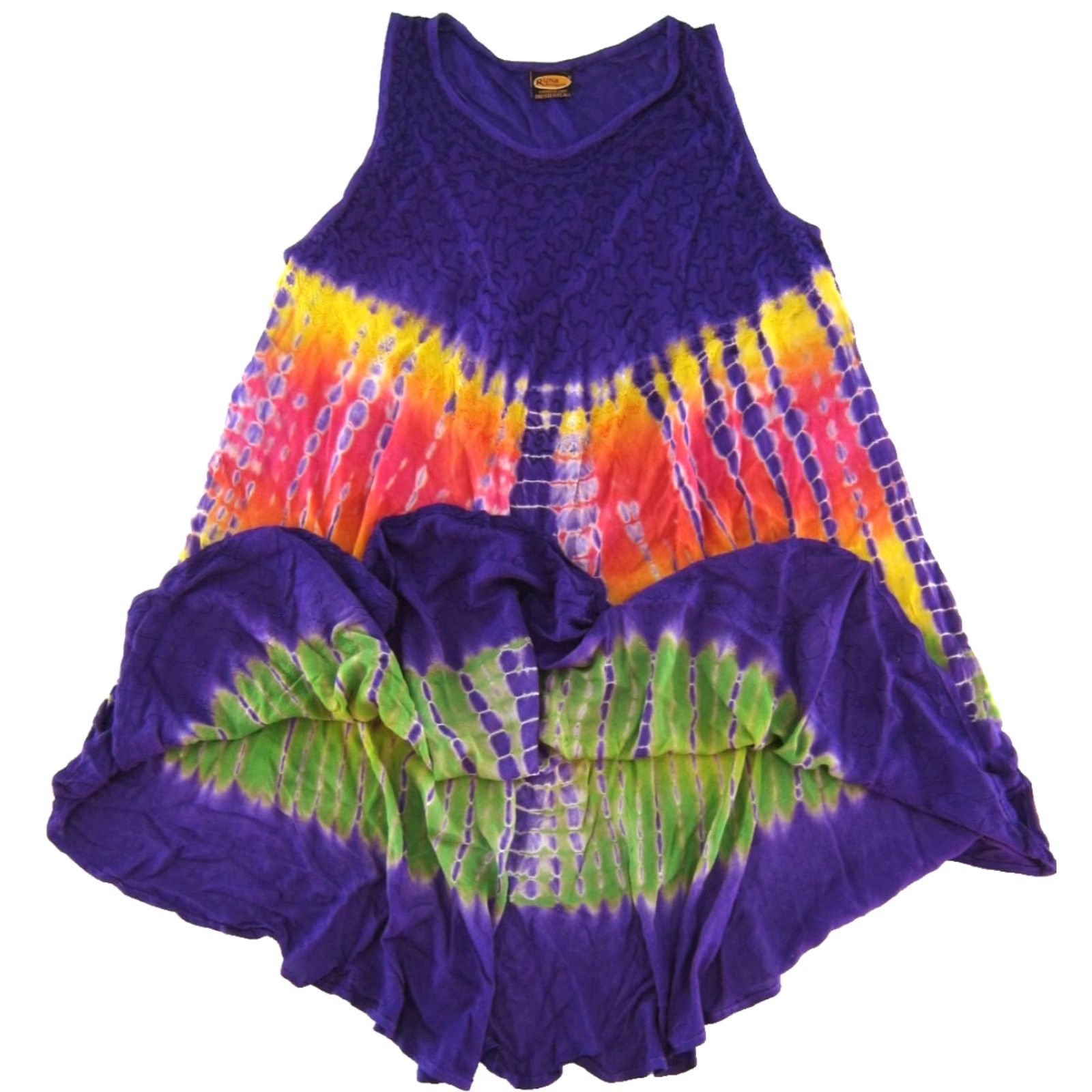 Vintage VINTAGE Rima Beachworld Tie Dye Purple Orange Green Maxi Sun Dress Tank Dress Large Size L / US 10 / IT 46 - 5 Thumbnail