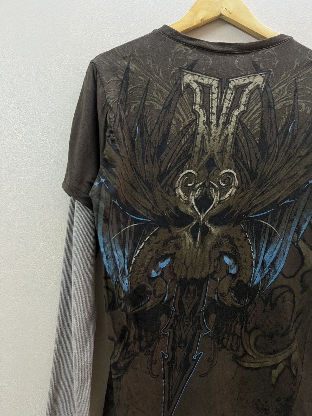 Affliction Y2K MMA elite Skull thermal Sleeve Tshirt Size US S / EU 44-46 / 1 - 3 Thumbnail