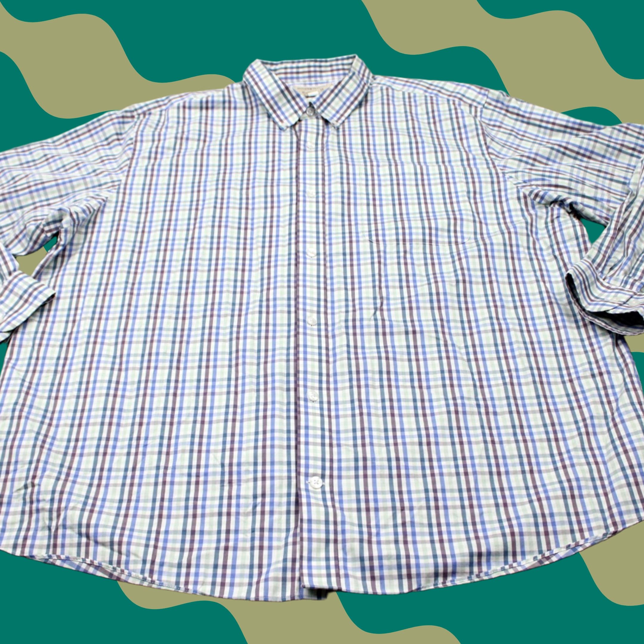 Vintage Duluth Shirt Adult 3XL Blues/White/Green Relaxed Fit L/S Button-Up Check Cotton Duluth Trading Co Mens 3XL XXXL Size US XXL / EU 58 / 5 - 1 Thumbnail