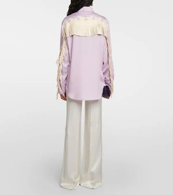 Tom Ford o1w1db10225 CAL560 Silk Shirt in Purple Size XS / US 0-2 / IT 36-38 - 3 Thumbnail