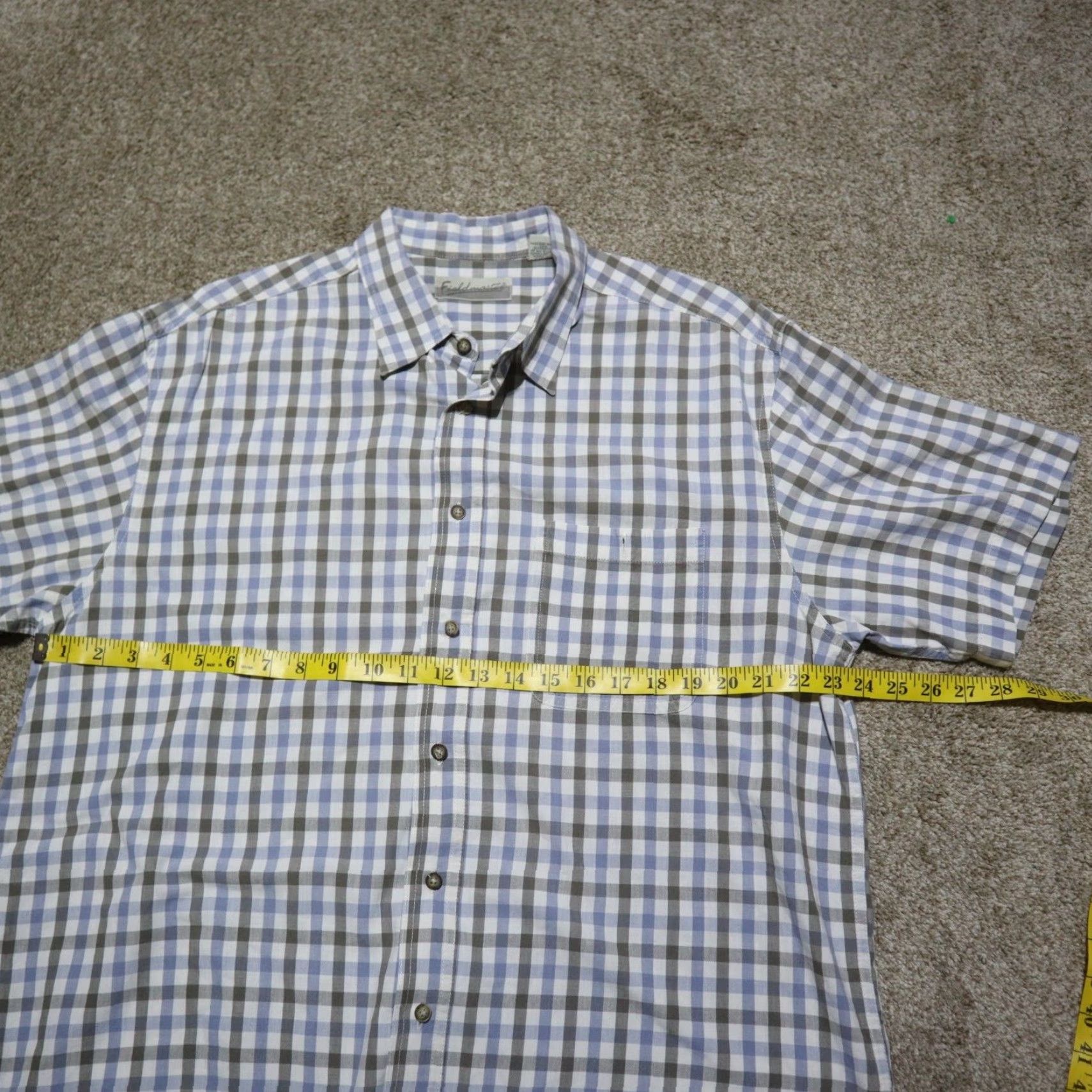 Vintage Fieldmaster Shirt Blue Large L 100% Cotton Plaid Button-Down Short Sleeve Mens Size US L / EU 52-54 / 3 - 3 Thumbnail
