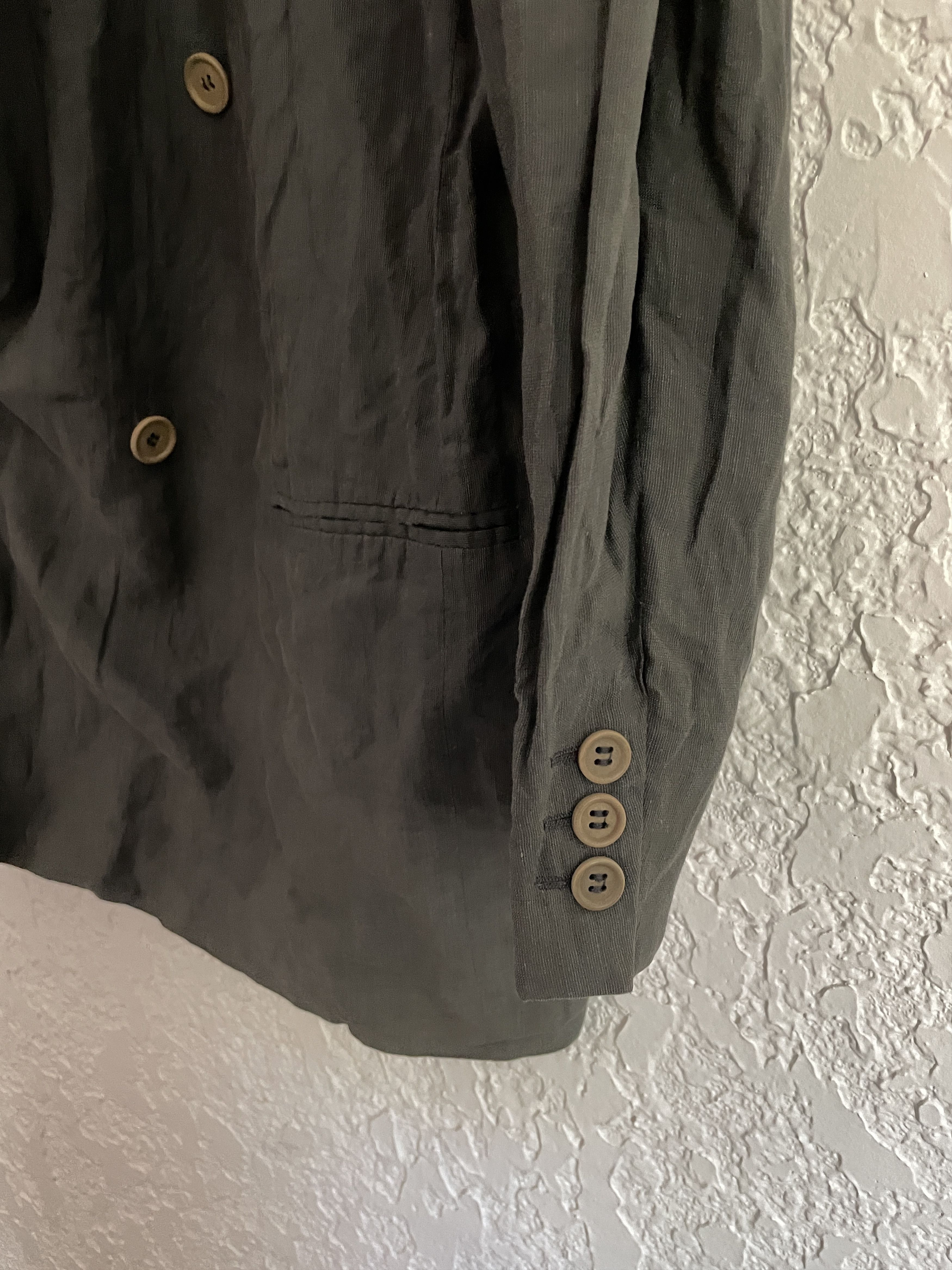 Giorgio Armani 🔥 Giorgio Armani® RARE 90s Linen Double Breasted Blazer Size 54R - 3 Thumbnail
