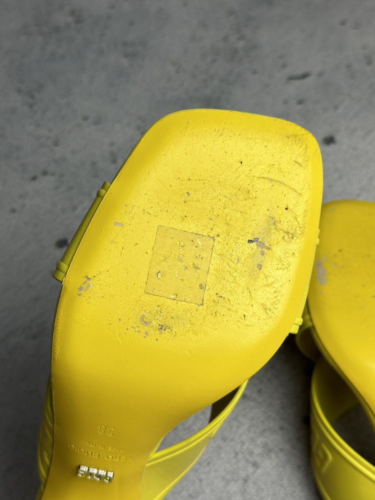 GCDS GCDS Leather Yellow Heels Sandals Luxury Size US 8 / IT 38 - 16 Thumbnail