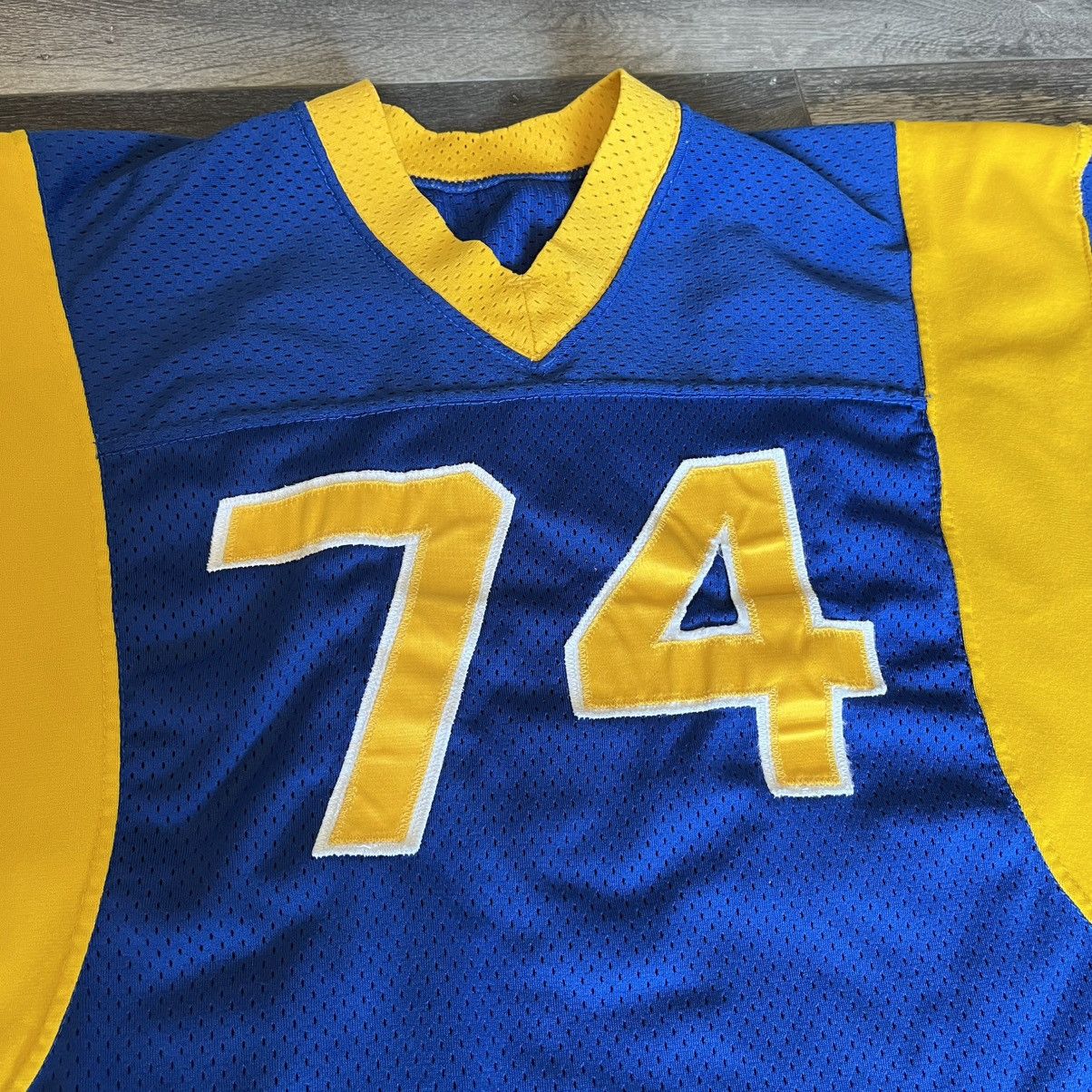 MacGregor × Vintage True Vintage 1960s Sand Knit Blue Yellow Football Jersey #74 Size US L / EU 52-54 / 3 - 4 Thumbnail