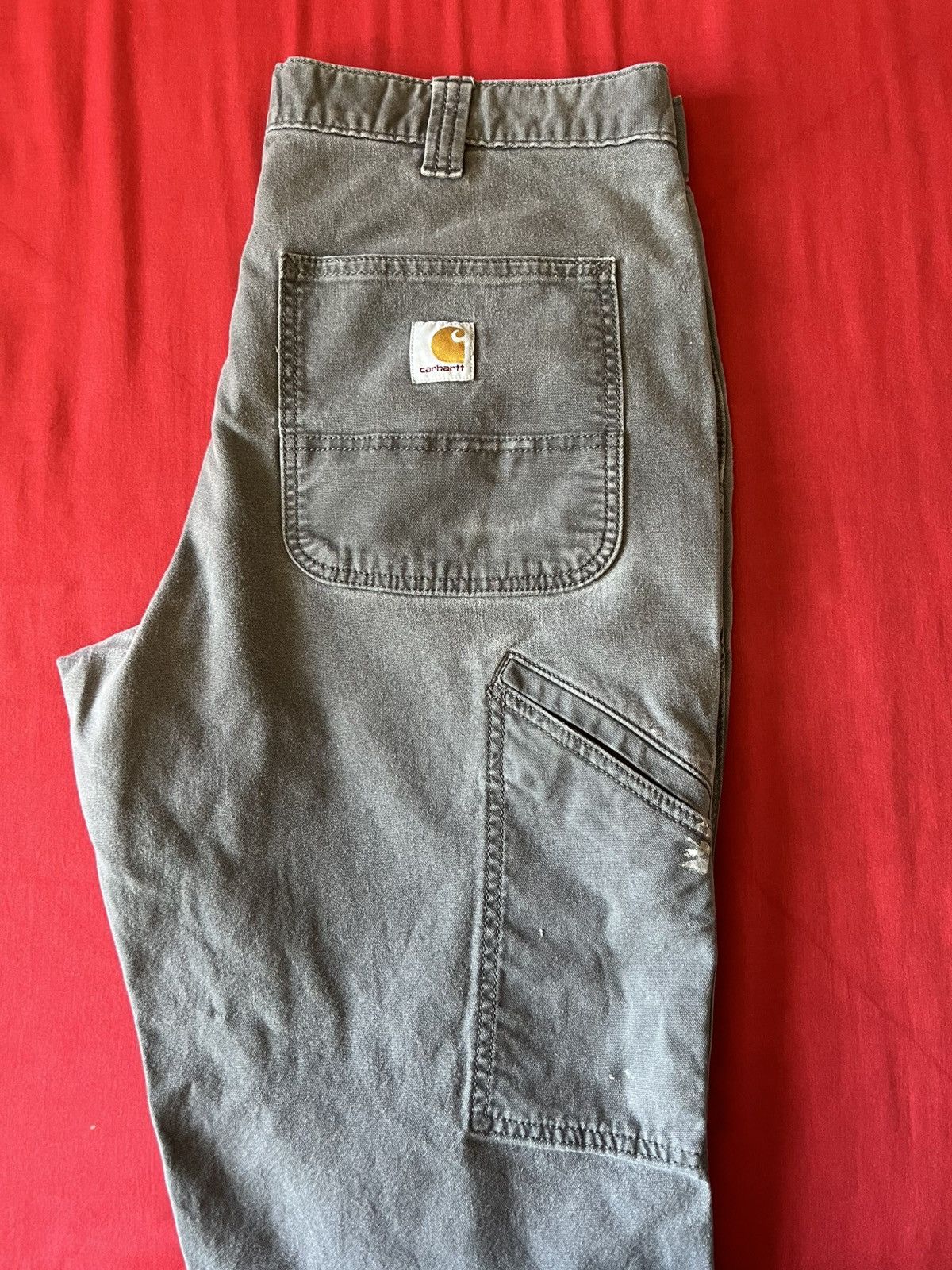 Carhartt Carharrt Gray Canvas Workpants Size US 34 / EU 50 - 1 Thumbnail
