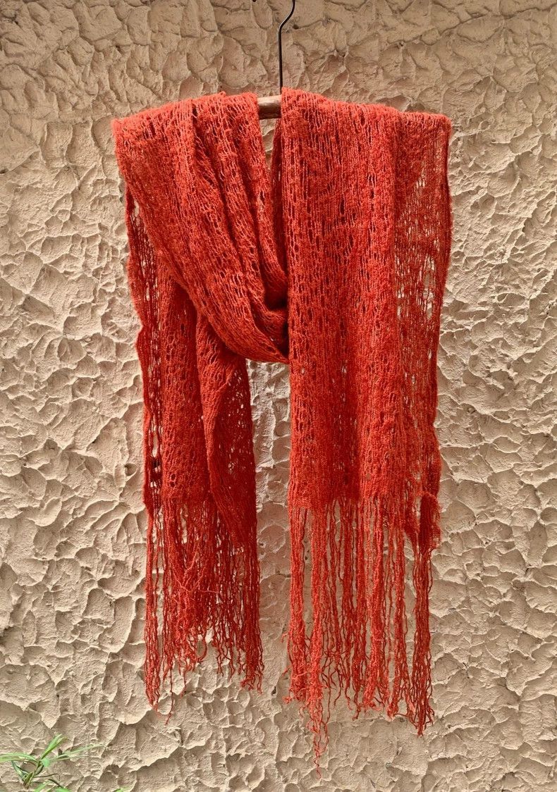 Dries Van Noten Dries Van Noten Vintage Orange Wool Scarf - dmc Size ONE SIZE - 1 Thumbnail