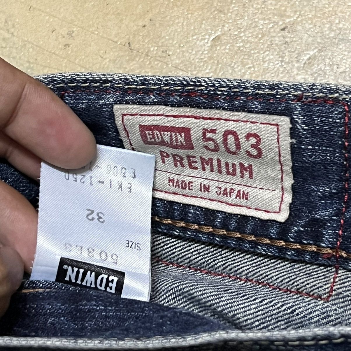Edwin × Japanese Brand Edwin 503 Premium Made In Japan Distressed Denim Jeans Size US 33 - 6 Thumbnail