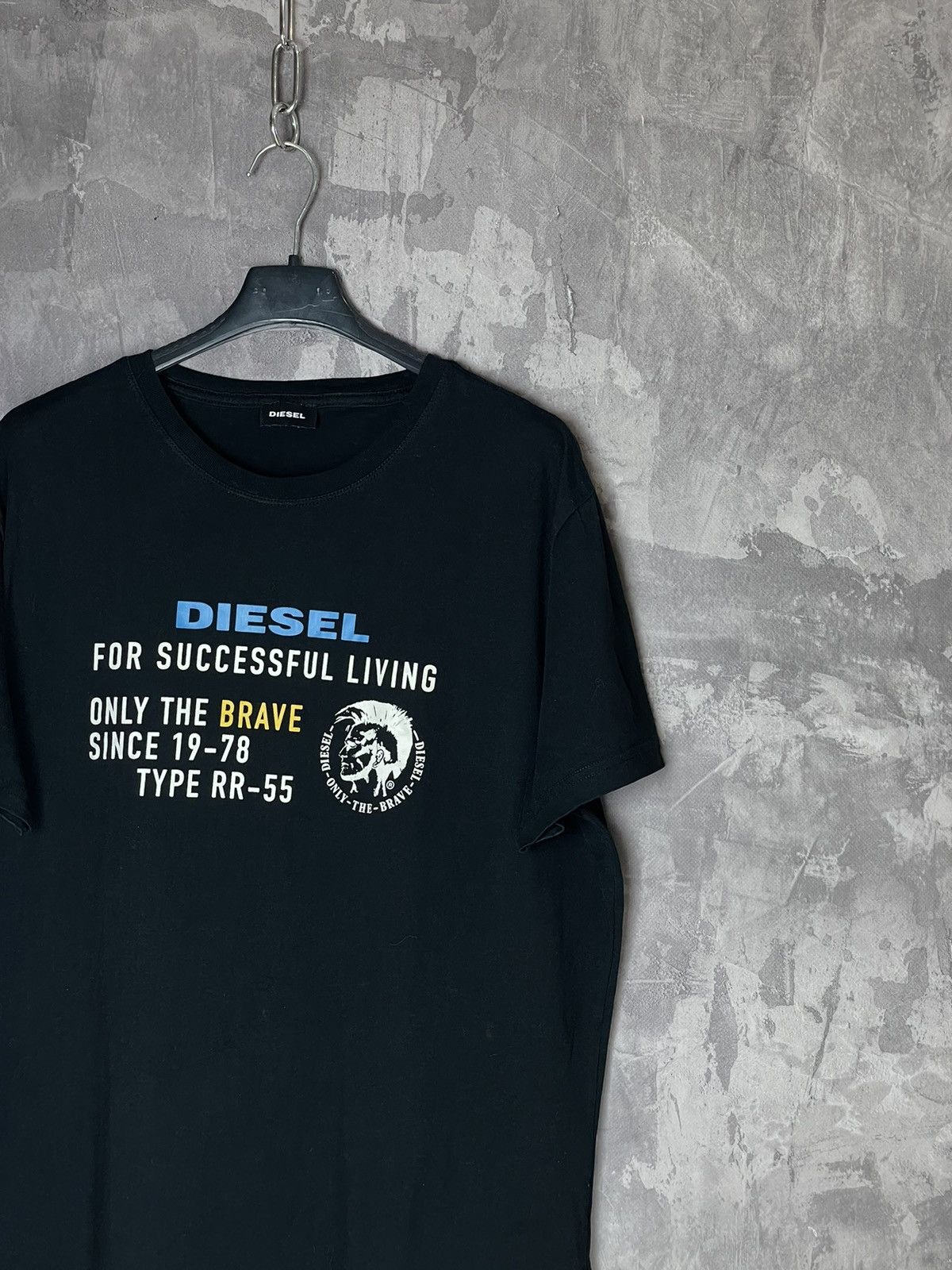 Diesel × Vintage Vintage Diesel T-Shirt Big Logo 2000s Hype Y2K Black Size US XL / EU 56 / 4 - 3 Thumbnail