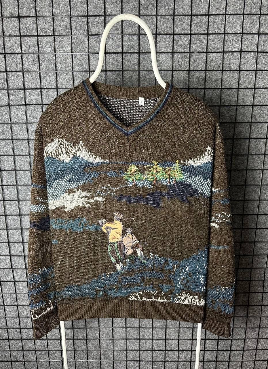 Vintage 90s Vintage CANDA Golf Player Overprint Sweater S Size US S / EU 44-46 / 1 - 1 Thumbnail