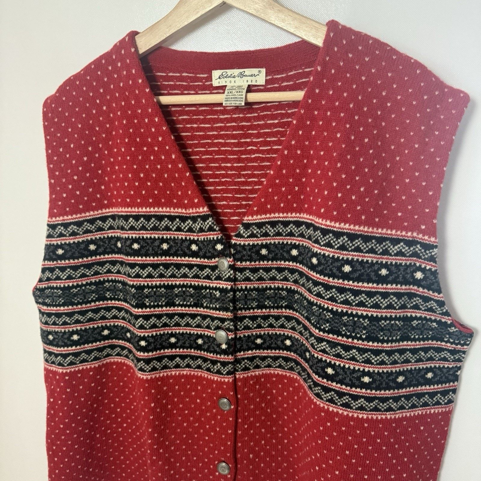 Eddie Bauer Eddie Bauer Sweater Vest Fair Isle Wool Cabincore Gorpcore Size XXL / US 16-18 / IT 52-54 - 4 Thumbnail
