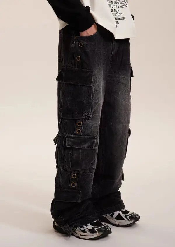 VIBE Vintage washed heavy duty multi-pocket rare jeans Size US 32 / EU 48 - 4 Thumbnail