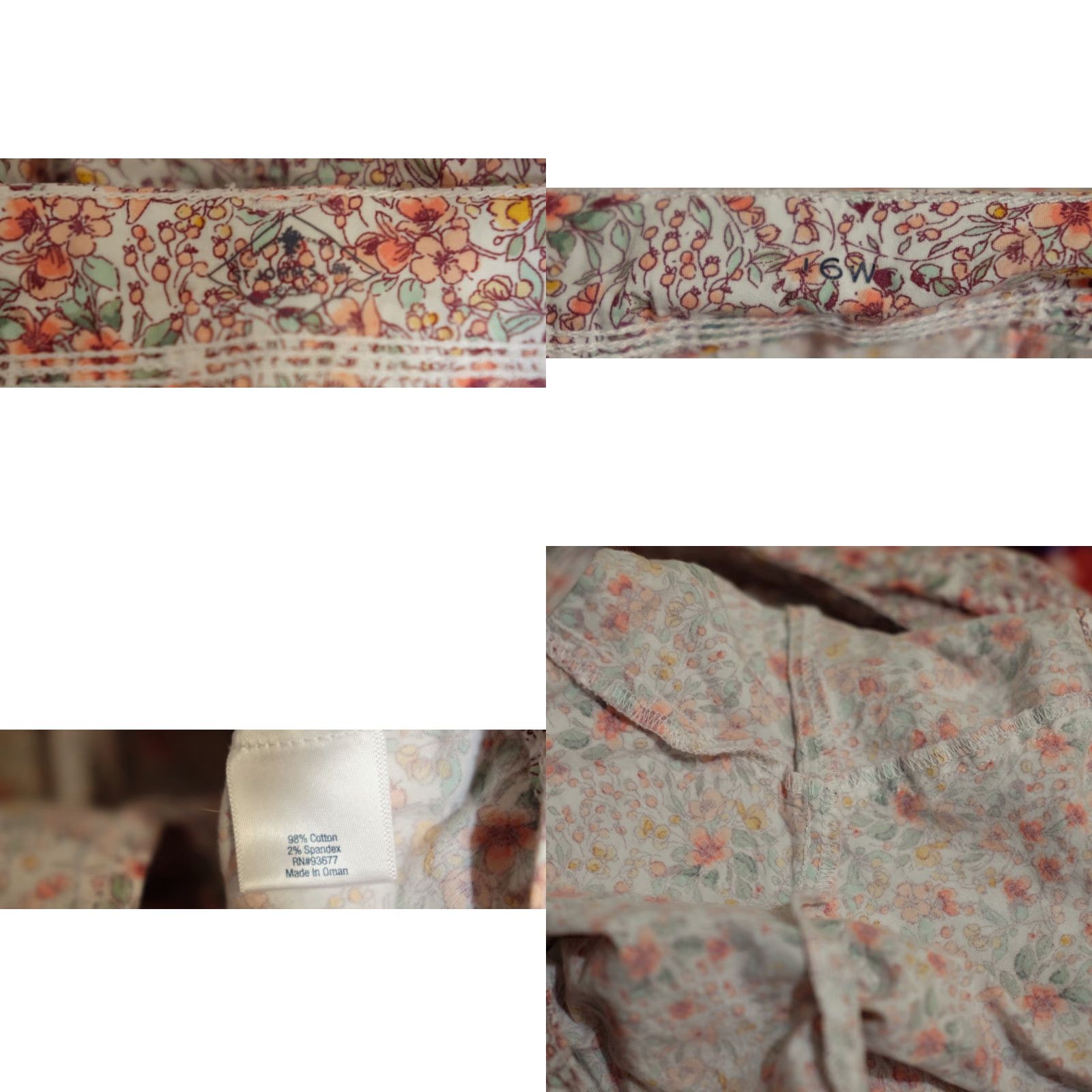 Vintage St. Johns Bay Floral Skort Womens 16W Pink/White/Green/Dark Red Mini Short Pockets Stretch Casual 16W Womens Skort Size 38" / US 16 / IT 52 - 9 Thumbnail