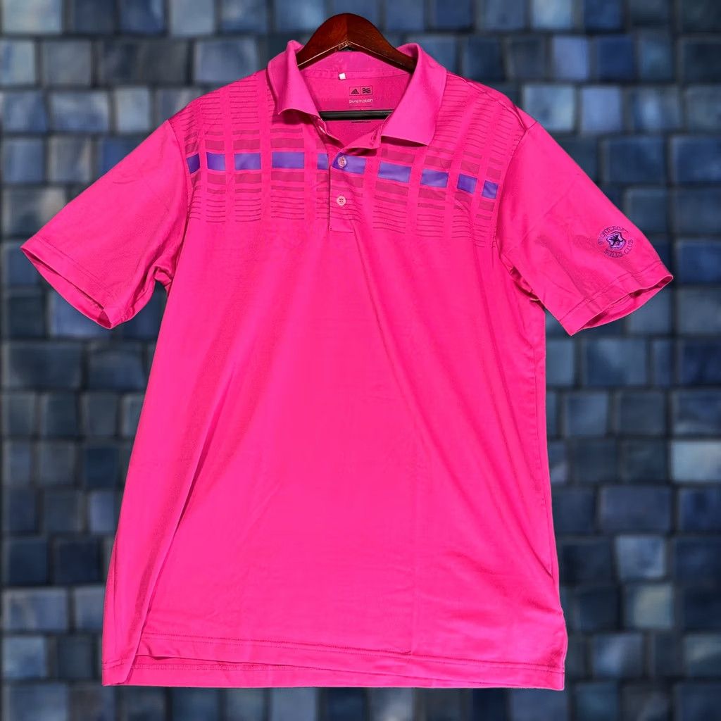 Adidas Adidas Polo Shirt Mens Large Pink Stretch Short Sleeve Golf Logo Size US L / EU 52-54 / 3 - 1 Thumbnail