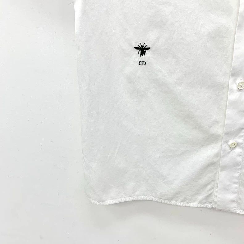 Dior Dior White bee embroidered cotton lapel single-breasted sh Size XS / US 0-2 / IT 36-38 - 4 Thumbnail