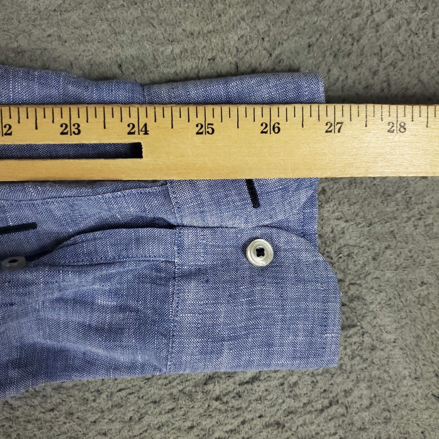 UNTUCKit UNTUCKit Shirt Mens L Blue Linen Slim Fit Button Up Long Sleeve Size US L / EU 52-54 / 3 - 6 Thumbnail