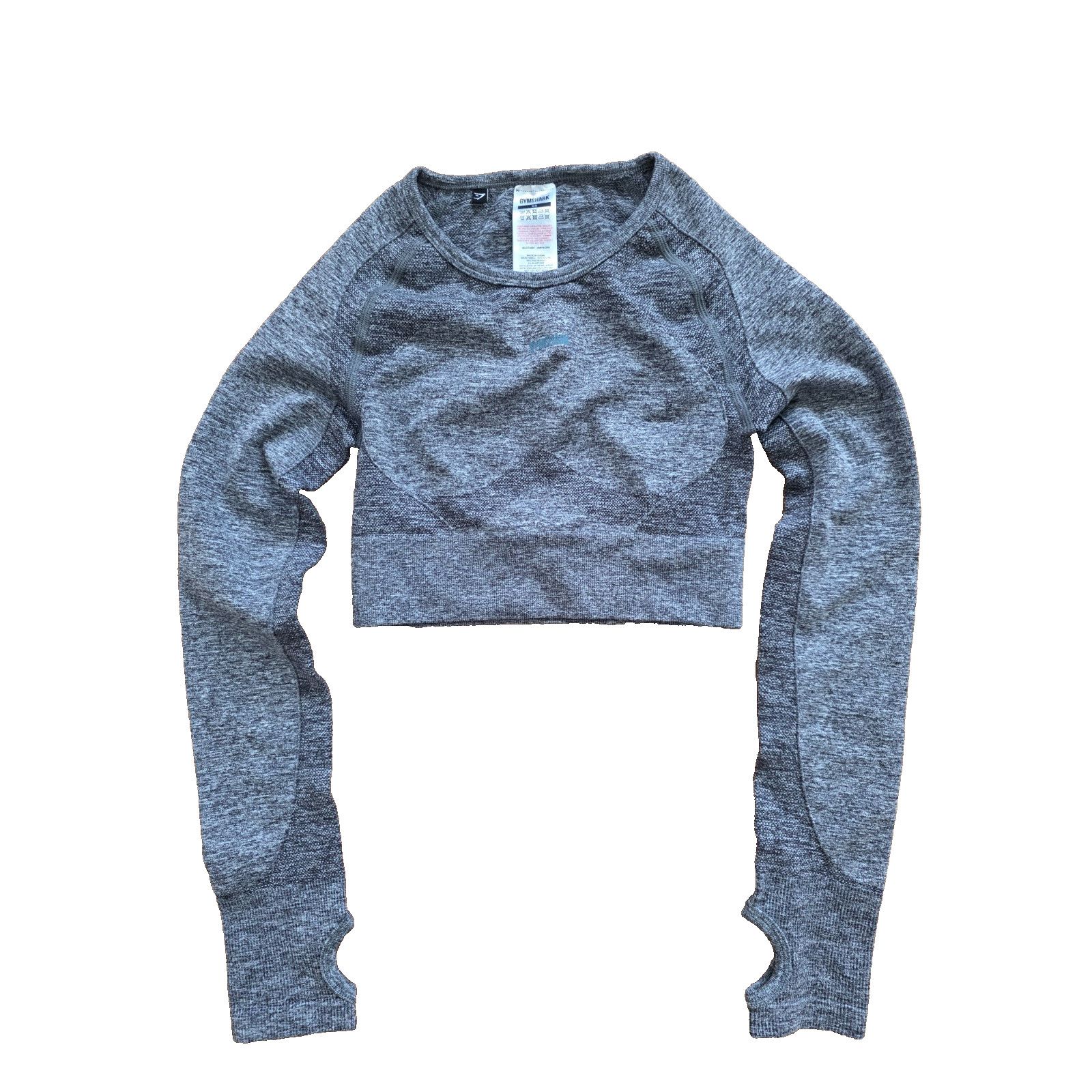 Gymshark Gymshark Flex Long Sleeve Crop Top Y2K Gray X-Small A001408 Size XS / US 0-2 / IT 36-38 - 1 Thumbnail