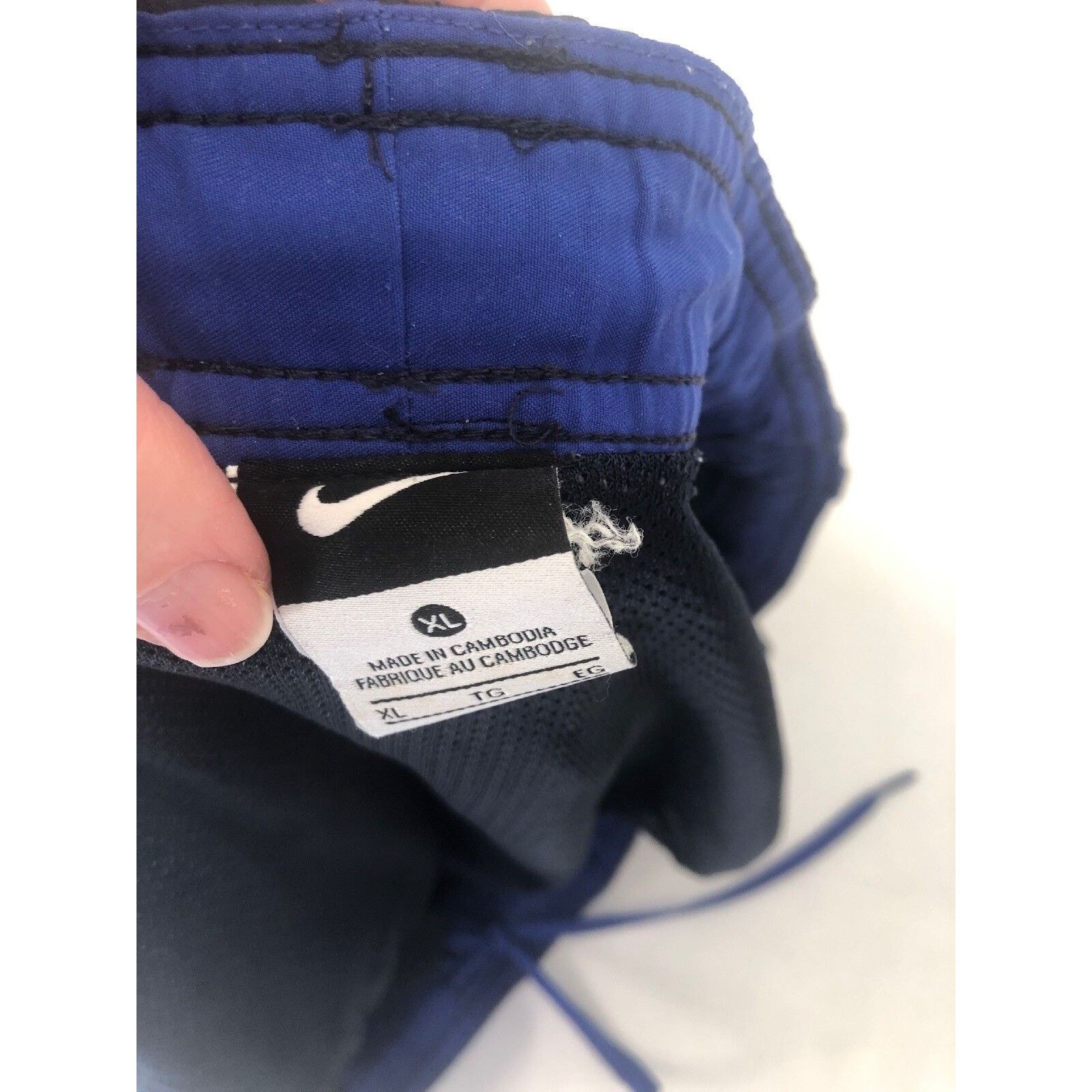 Nike Nike Swim Trunks XL Mens Blue Drawstring Short Stripe Navy Size US 36 / EU 52 - 8 Thumbnail