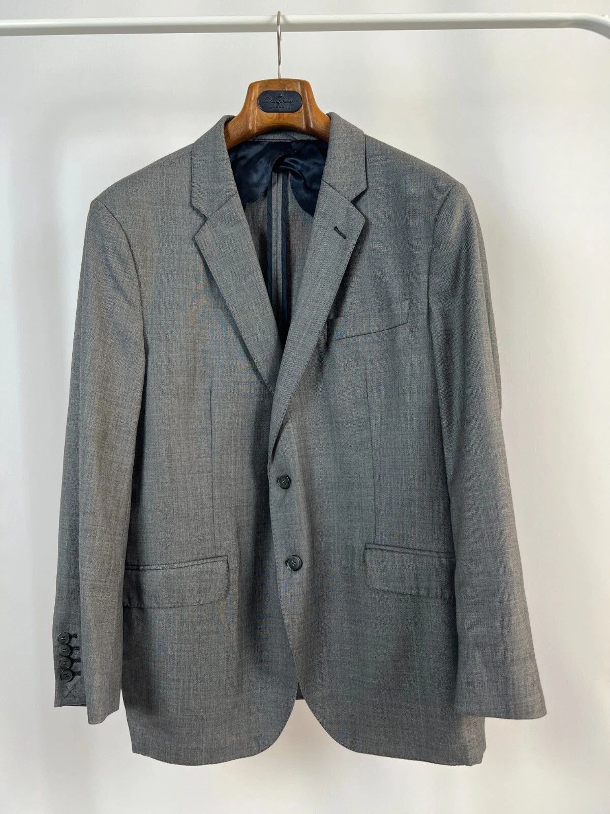 Hackett × Loro Piana Hackett Mayfair ing Loro Piana 120's Wool Grey Blazer Size 48R - 3 Thumbnail