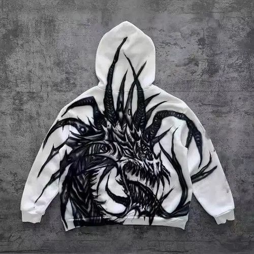Japanese Brand Hip Hop Street Copy Flower Loose Hooded Sweatshirt Size US L / EU 52-54 / 3 - 3 Thumbnail