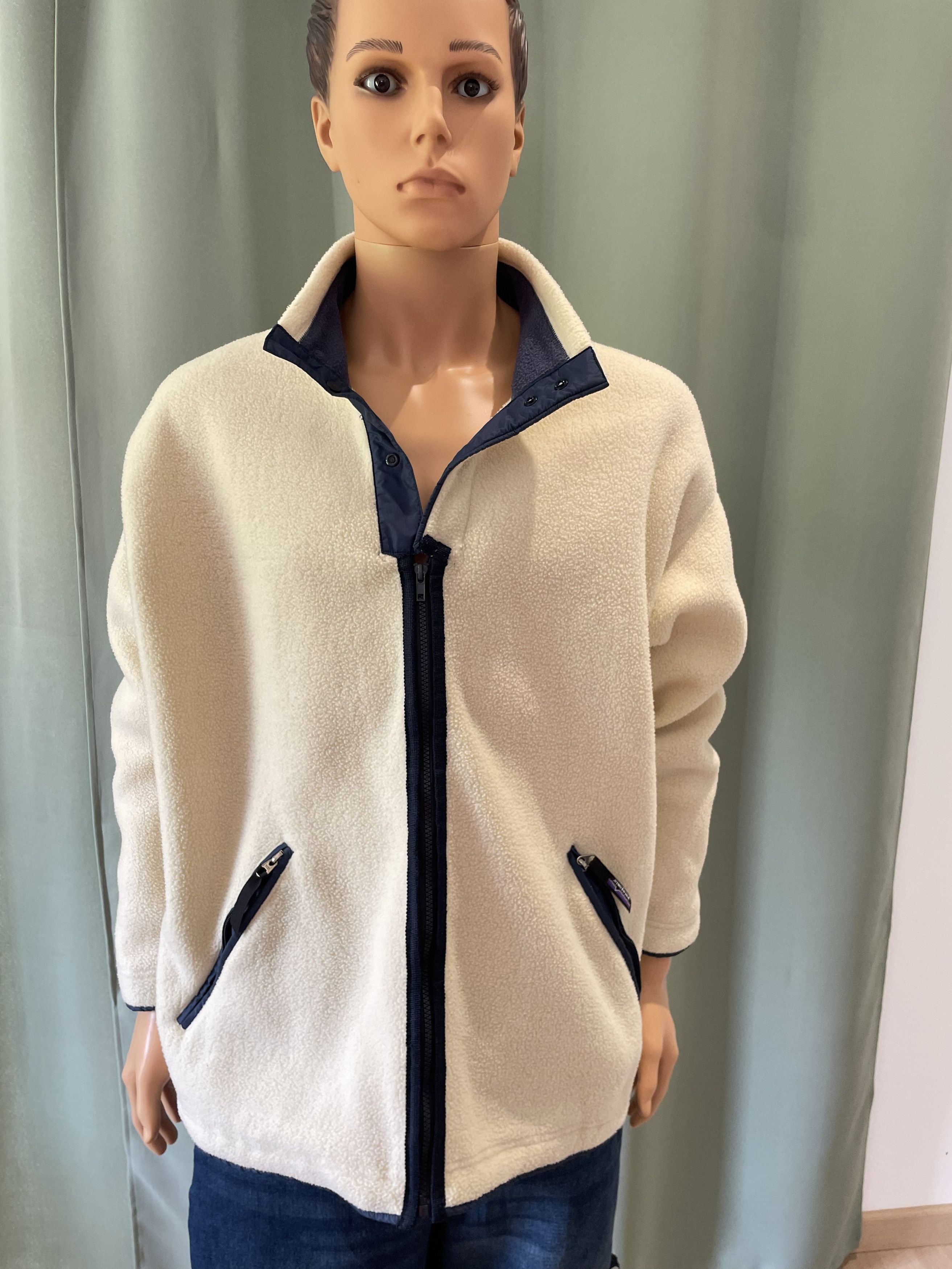 Patagonia 1995 Patagonia Synchilla Full-Zip Fleece - Cream/Navy - L Size US L / EU 52-54 / 3 - 2 Thumbnail