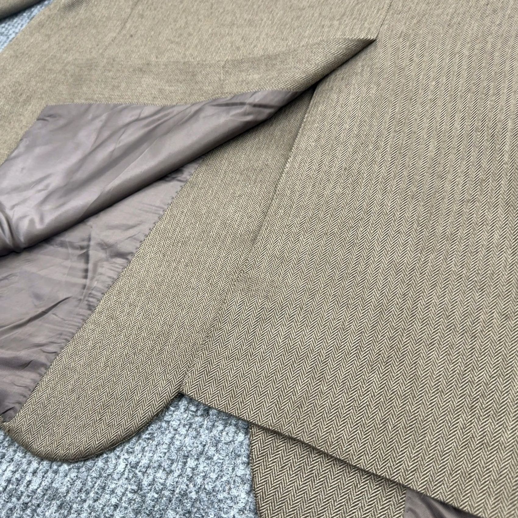 Jos. A. Bank Jos A Bank Blazer Mens 54 Brown Silk Camelhair Herringbone Two Button Classic Size 54R - 6 Thumbnail