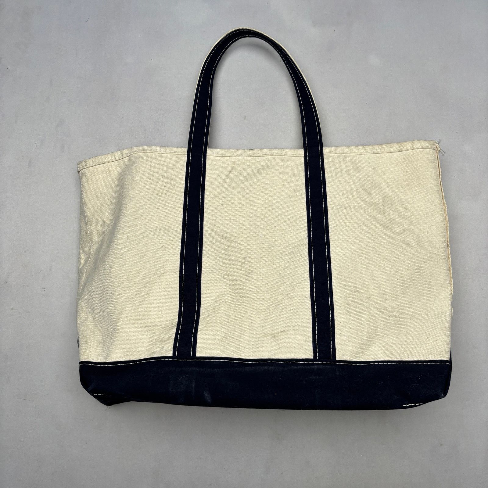 L.L. Bean Vintage 90s LL Bean Boat and Tote Canvas Bag Beach Grocery Size ONE SIZE - 3 Thumbnail