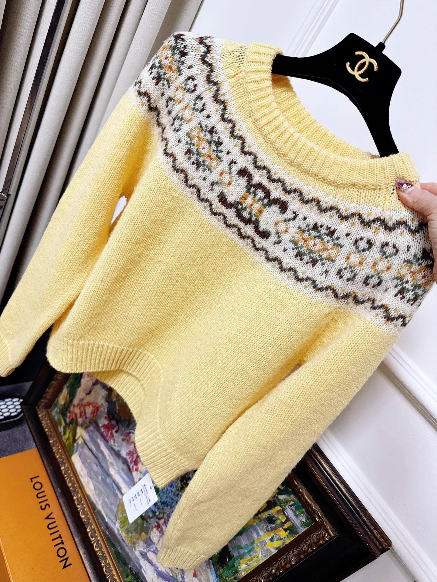 Celine Celine Fair Isle Yellow Snowflake Wool Sweater M Size M / US 6-8 / IT 42-44 - 2 Thumbnail