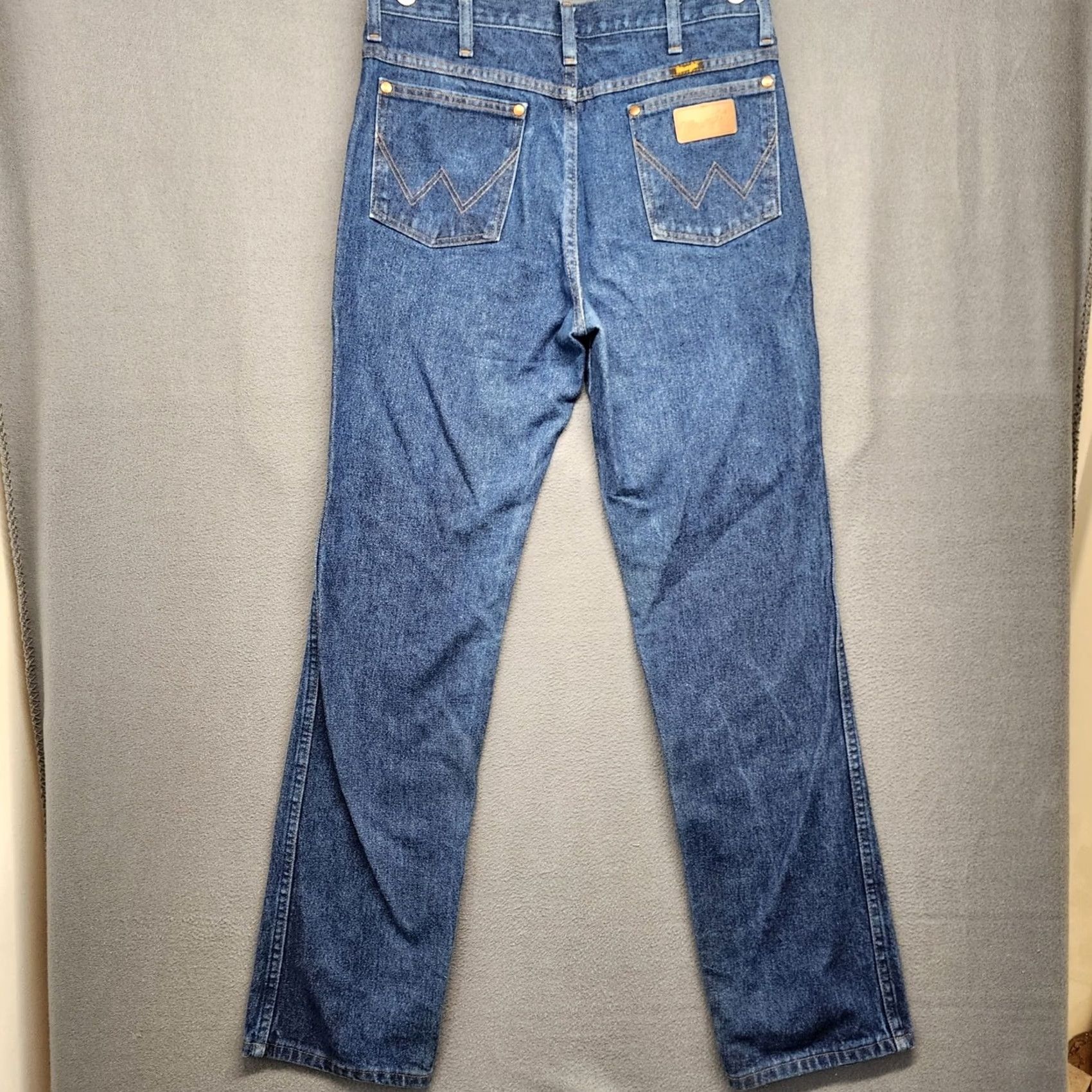 Wrangler VINTAGE Wrangler Jeans Mens 31x33 Blue Slim Cotton Western 936PWD Tagged 32x34 Size US 31 - 2 Thumbnail