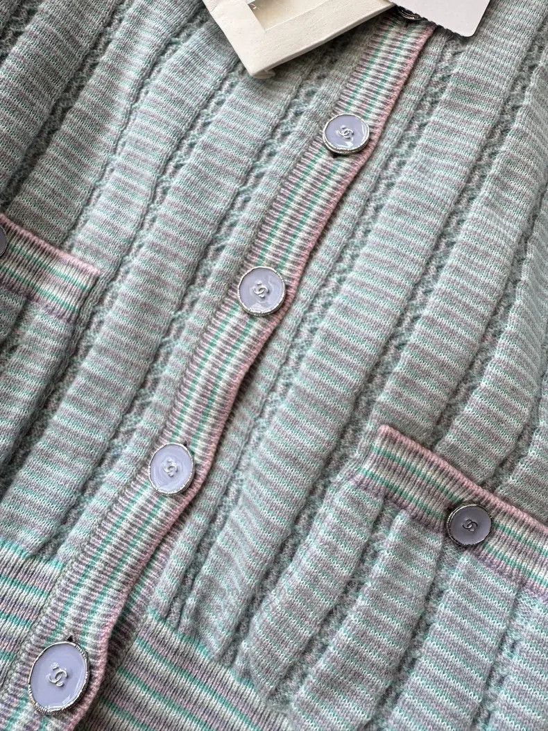 Chanel Chanel Blue woollen sleeve knitted cardigan coat Size XS / US 0-2 / IT 36-38 - 4 Thumbnail