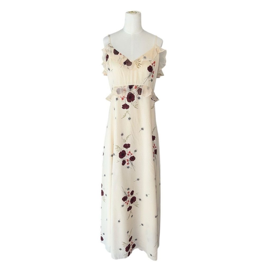 Joie JOIE NWT Joie Cassiel Floral 100% Silk Ruffle Maxi Dress in Size L / US 10 / IT 46 - 2 Thumbnail