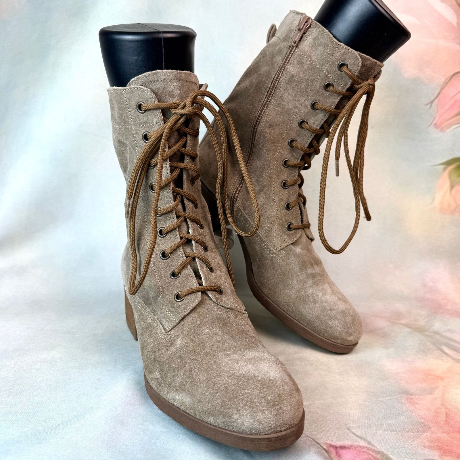 Other Celtic & Co Block Heel Sand Derby Suede Leather Boots Size US 10 / IT 40 - 1 Thumbnail