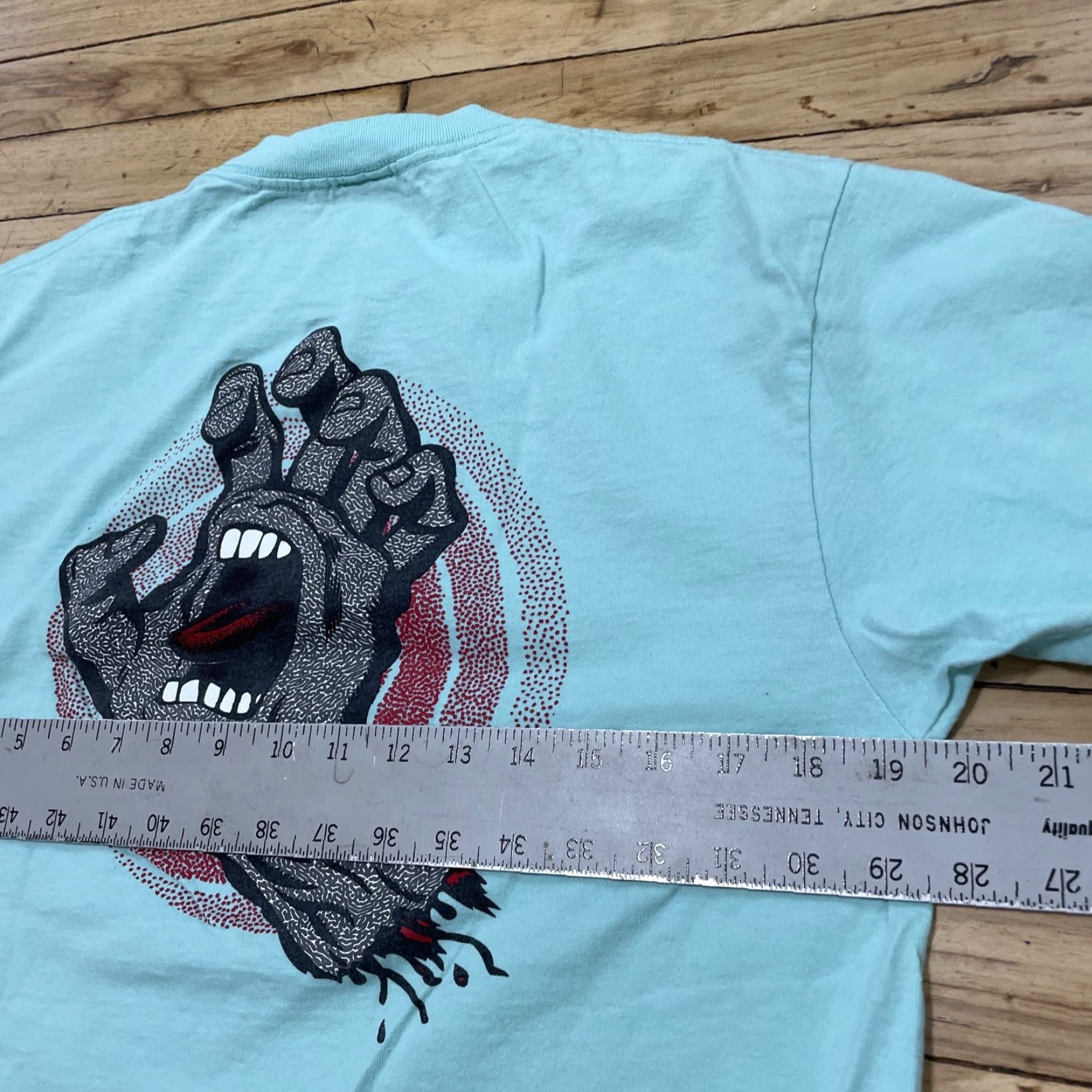 Vintage SANTA CRUZ SKATEBOARDS Shirt Men M Mint Teal HAND EYE Graphic Tee Size US M / EU 48-50 / 2 - 7 Thumbnail