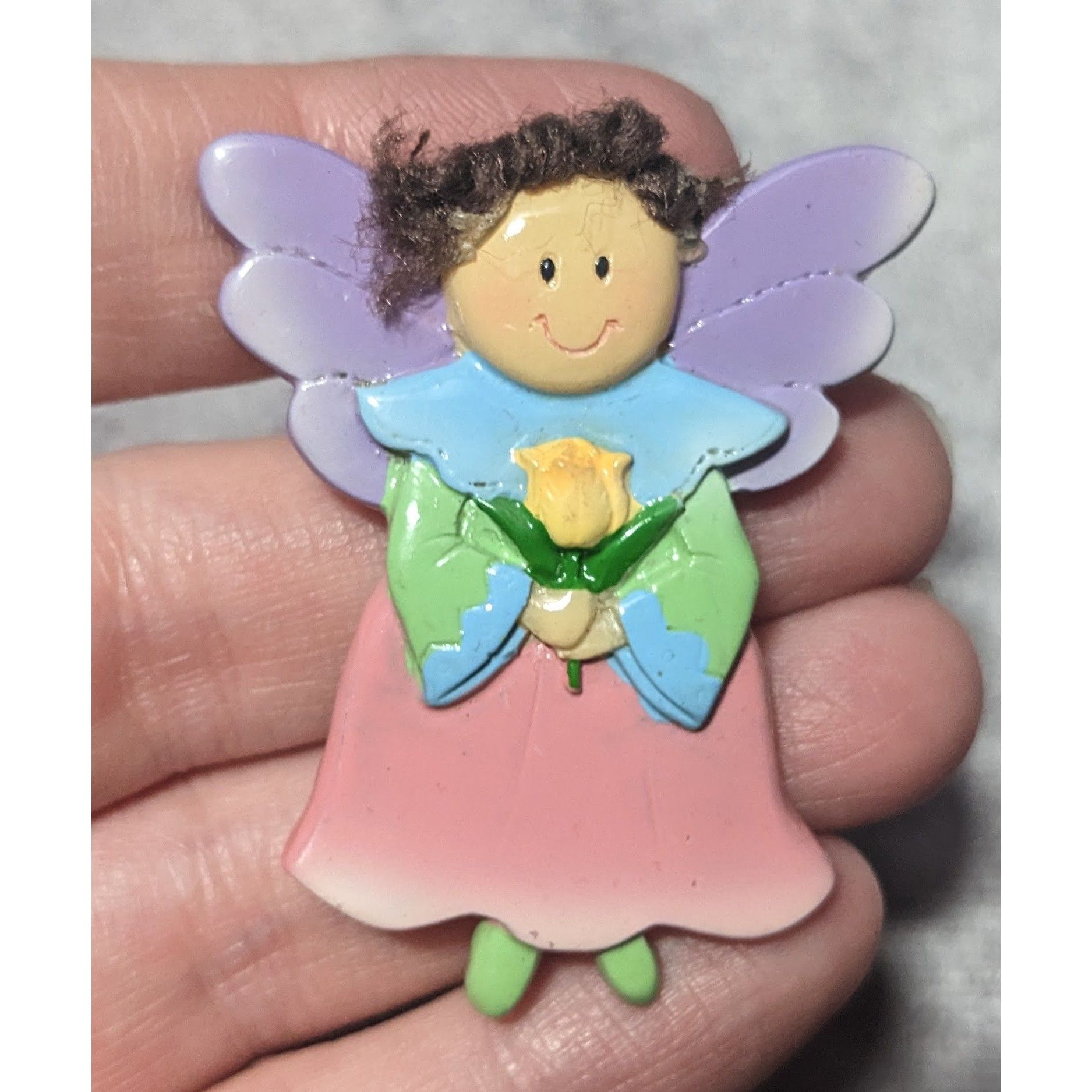 Other Vintage Wood-Look Spring Garden Fairy Brooch Size ONE SIZE - 5 Thumbnail