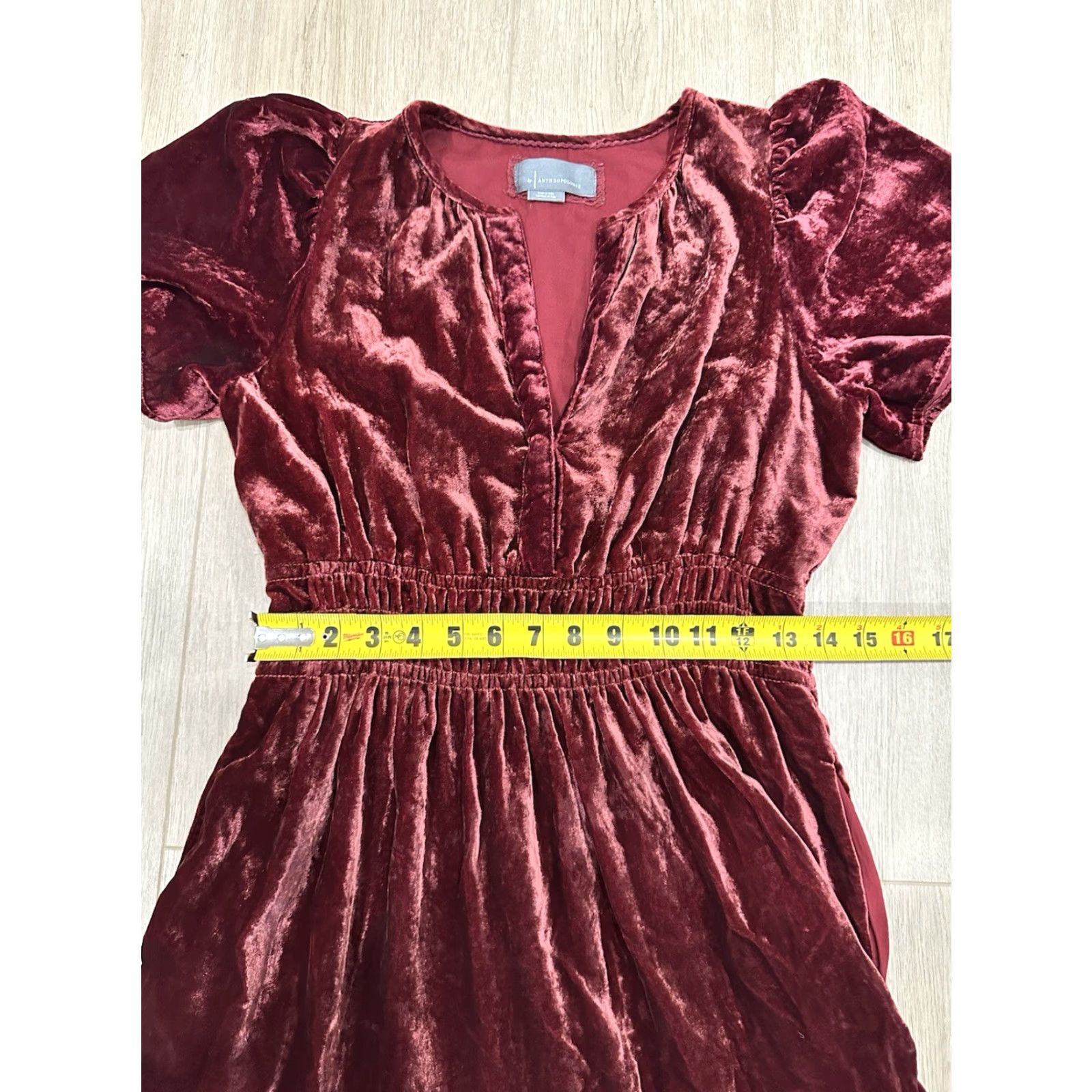 Anthropologie Anthropologie Dress Womens Small Somerset Maxi Velvet Wine Burgundy Tiered Size S / US 4 / IT 40 - 7 Thumbnail