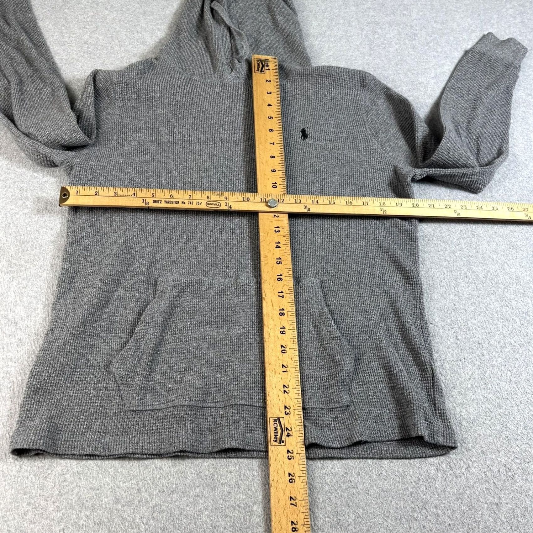 Polo Ralph Lauren Polo Ralph Lauren Hoodie Mens L Gray Thermal Knit Pullover Hooded Pockets Logo Embroidered Cotton Crew Neck Fall Size US L / EU 52-54 / 3 - 7 Thumbnail