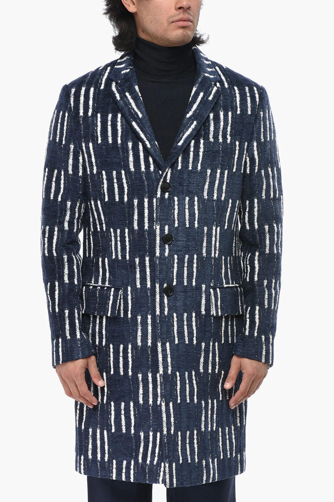 Off-White og1mm0426 Velour Coat in Blue Size US M / EU 48-50 / 2 - 1 Thumbnail