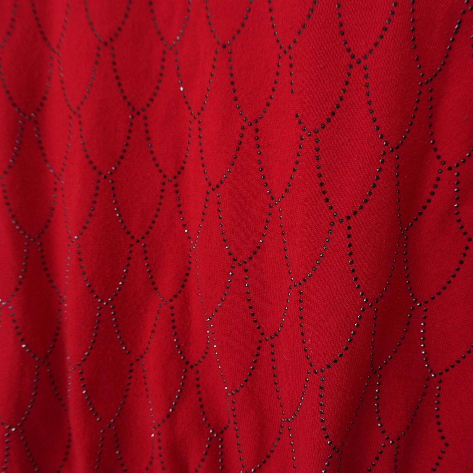 Other Nanette Lapore Sweater Women's XL Red Rhinestone Pullover Size XL / US 12-14 / IT 48-50 - 2 Thumbnail