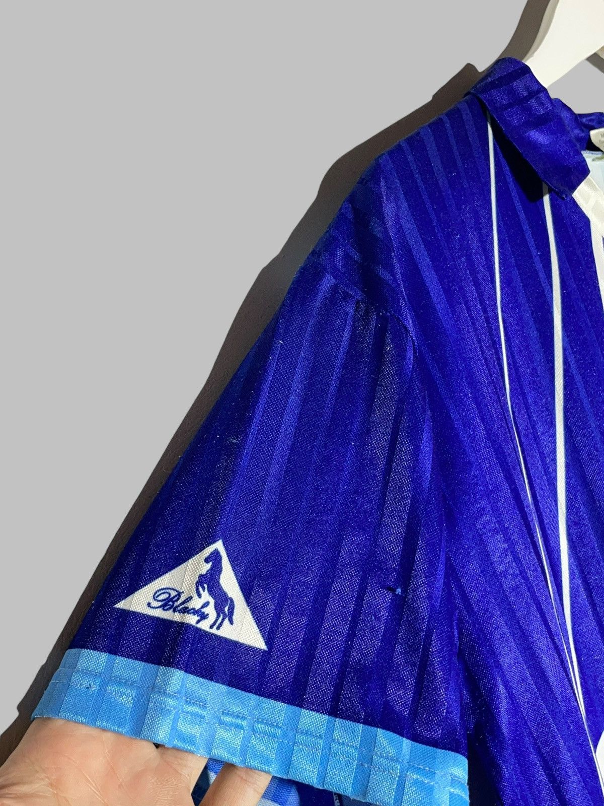Vintage Blacky Vintage 1980’s 90’s Blue Football Shirt Soccer Jersey Size US L / EU 52-54 / 3 - 3 Thumbnail