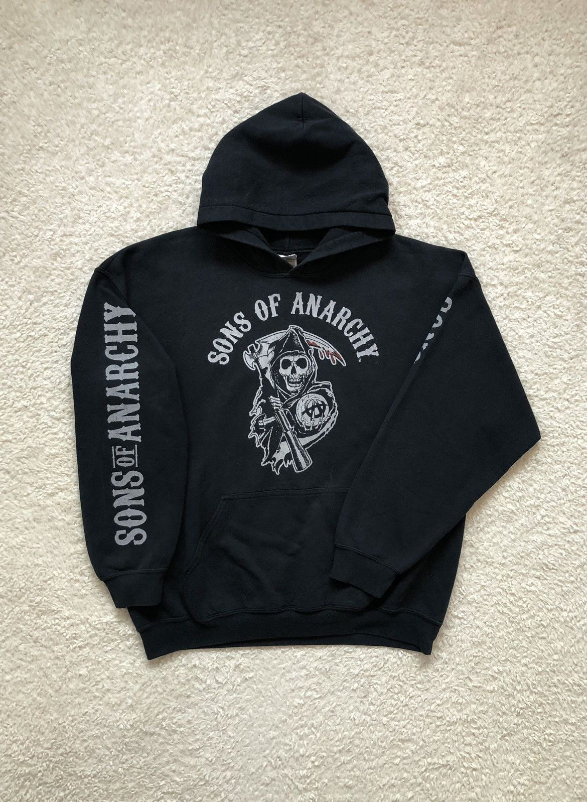 Band Tees × Vintage Hoodie Sons Of Anarchy Skulls Vintage Size US XL / EU 56 / 4 - 1 Thumbnail